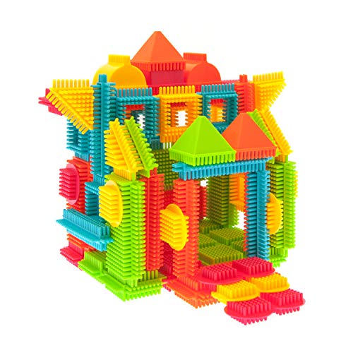 PicassoTiles PTB120 pcs Bristle Shape 3D Interlocking Building Blocks Accessories Tiles Construction Toy Set Learning Playset STEM Toy Set Educational Kit Child Development Preschool Kindergarten Toy