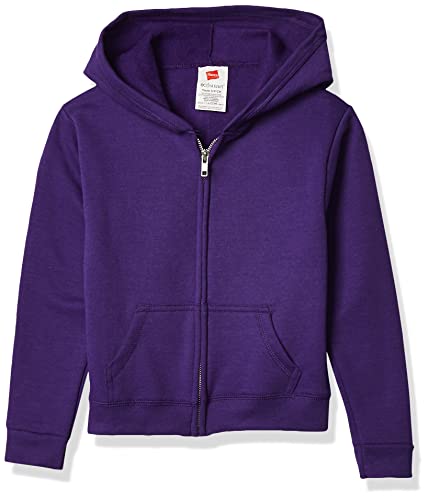 Hanes Girls' Big ComfortSoft EcoSmart Full-Zip Hoodie, Purple Thora, XL