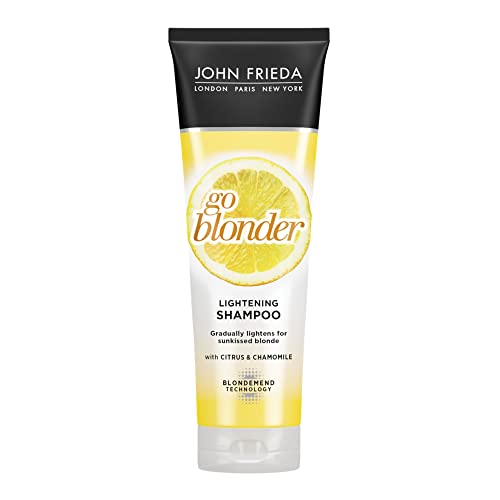 John Frieda Go Blonder Shampoo, Gradual Hair Lightening Shampoo, with citrus and chamomile, featuring our BlondMend Technology, 8.3 Ounce (2 Pack)