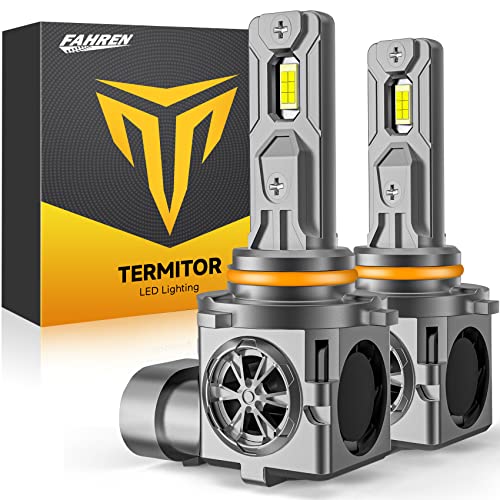 Fahren Termitor 2023 Upgraded 9006/HB4 LED Headlight Bulbs, 30000LM 800% Ultra Brightness, 6500K Cool White, 60000Hrs Lifespan, Plug and Play Halogen Replacement Conversion Kit, Pack of 2