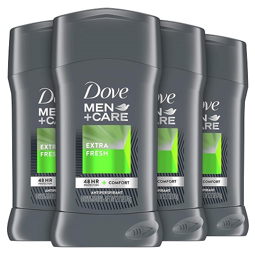 Dove Men+Care Antiperspirant Deodorant With 48-hour sweat and odor protection Extra Fresh Antiperspirant for men formulated with vitamin E and Triple Action Moisturizer | 2.7 Ounce (Pack of 4)