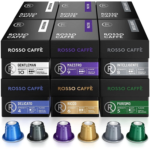 Rosso Coffee Capsules for Nespresso Original Machine - 120 Gourmet Espresso Pods, Compatible with Nespresso Original Line Machines (Variety Pack)