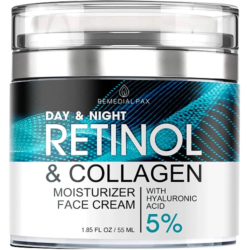 Retinol Cream for Face – Facial Moisturizer with Hyaluronic Acid and Collagen – Hydrating Face Lotion for Women and Men – Day and Night Anti-Aging Moisturizing Cream – For All Skin Types