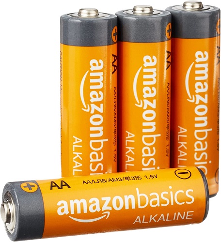 Amazon Basics 4 Pack AA High-Performance Alkaline Batteries, 10-Year Shelf Life