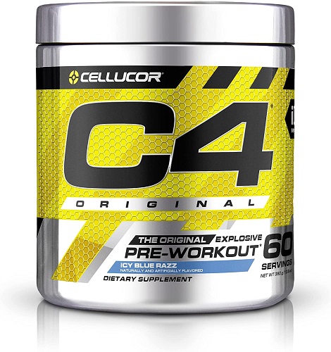C4 Original Pre Workout Powder ICY Blue Razz | Vitamin C for Immune Support | Sugar Free Preworkout Energy for Men & Women | 150mg Caffeine + Beta Alanine + Creatine | 60 Servings