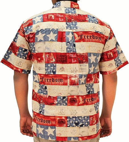 American Summer Patriotic Hawaiian Shirt (XXLarge, Multi)