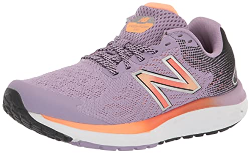 New Balance Women's Fresh Foam 680 V7 Running Shoe, Raw Amethyst/Black/Vibrant Orange, 8.5 Wide