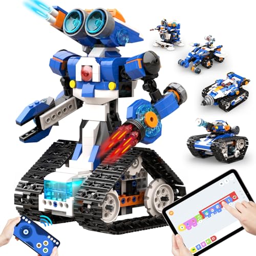 STEM Robot Toy 6-in-1 Robot Building Kit for Boys Age 8-12, APP Remote Control STEM Coding Toys, Educational Robotics Gifts for Boys Girls Kids Ages 7 8 9 10 11 12 (480 Pieces)