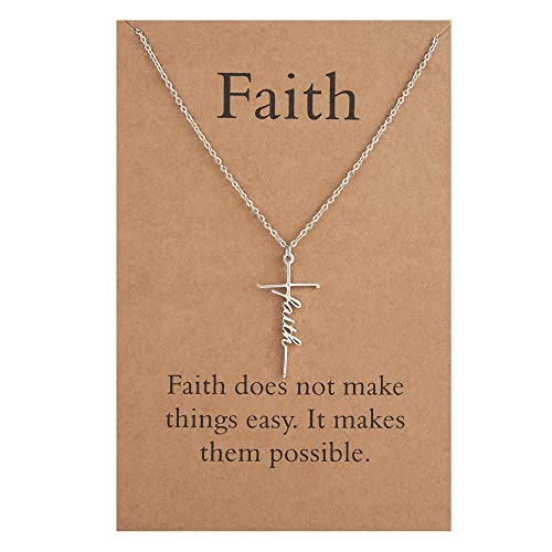Gifts for Women, Faith Necklace Cross Necklace for Women Girls, Christian Gifts for Women,Religious Jewelry Necklace Gifts