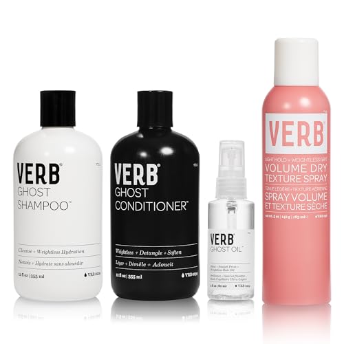 Verb Ghost Shampoo & Conditioner Duo, 12 fl oz + VERB Volume Dry Texture Spray, 5 oz + VERB Ghost Oil, 2oz Bundle
