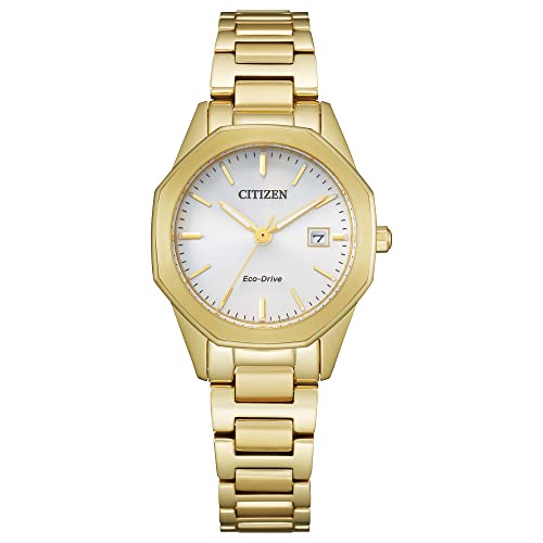Citizen Ladies' Classic Corso Watch in Gold-Tone Stainless Steel, White Dial (Model: EW2582-59A)