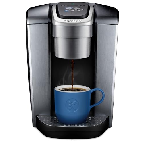 K-Elite Single Serve Coffee Maker in Brushed Silver.