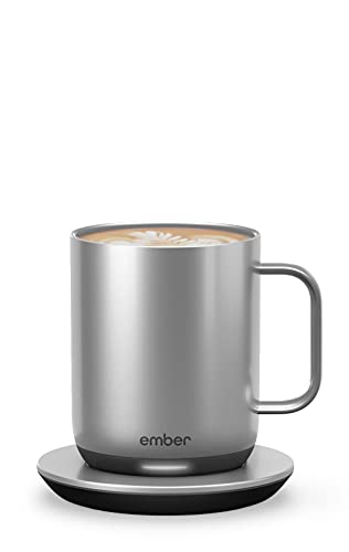 Ember Temperature Control Smart Mug 2, 10 oz, Stainless Steel, 1.5-hr Battery Life - App Controlled Heated Coffee Mug