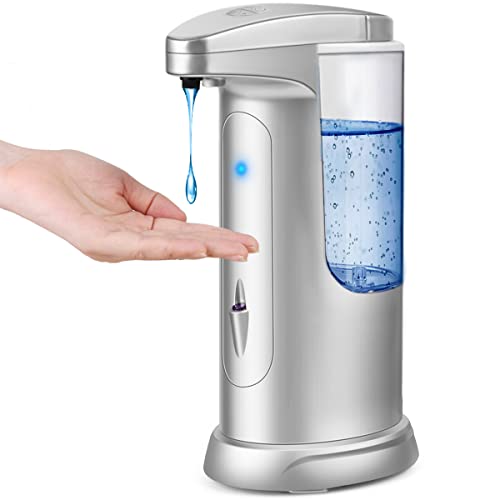 Touchless Automatic Soap Dispenser w/Adjustable Volume Control & Infrared Motion Sensor, 13.5oz Liquid and Hands Free Electric Soap Dispenser for Bathroom Kitchen Home and Shower, No Foam