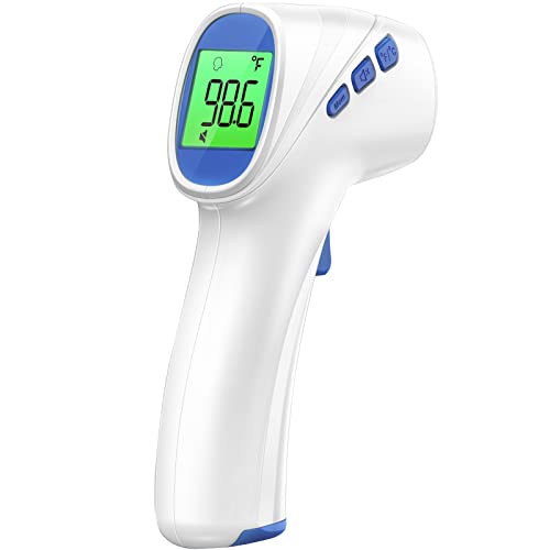 Forehead Thermometer for Adults and Kids, Digital Infrared Thermometer Gun with Fever Alarm, Fast Accurate Results, Easy for All Ages