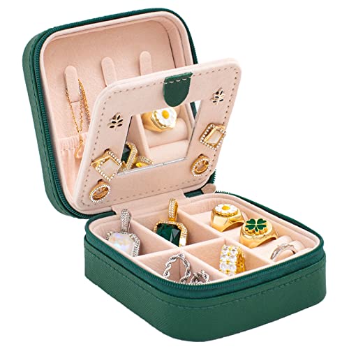 Travel jewelry case Travel jewelry box Travel Jewelry Organizer Small Jewelry Organizer Box for Girls Women with Mirror