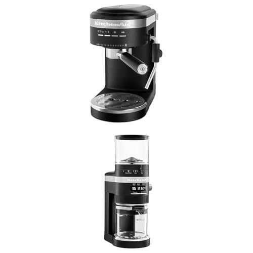 KitchenAid Semi-Automatic Espresso & Burr Grinder Bundle - Black Matte (KES6503BM & KCG8433BM)