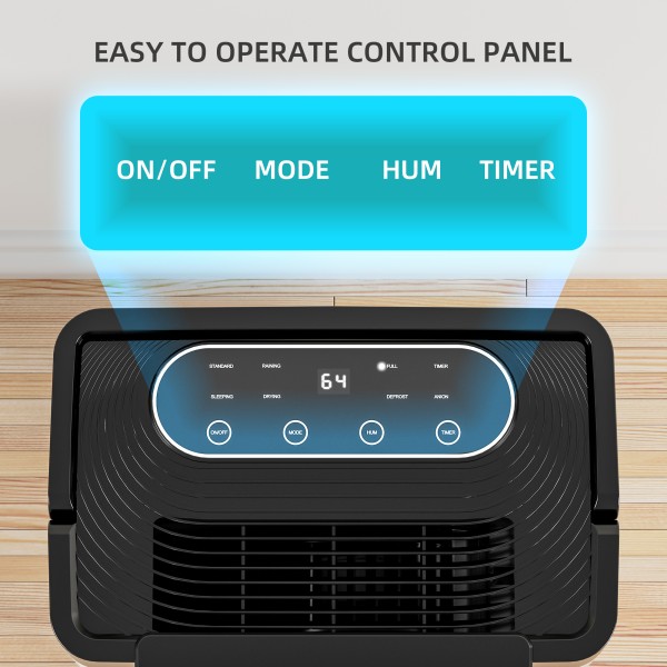 Rocyis 19 Pint DOE 70 Pint Max 4 500 Sq Ft Dehumidifier Home Humidity Auto Shut Off Auto Drain Manual Drainage 0 8 Gal Water Tank Capacity Basements