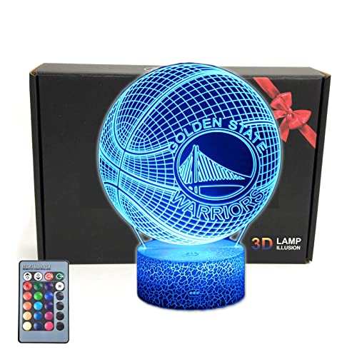 Basketball 3D Illusion Desk Lamp Room Decor Night Light,16 Colors,Bedroom Decorations Toys X'Mas Gifts Ideas for Dad,Men,Kids,Boys,Girls,Teens