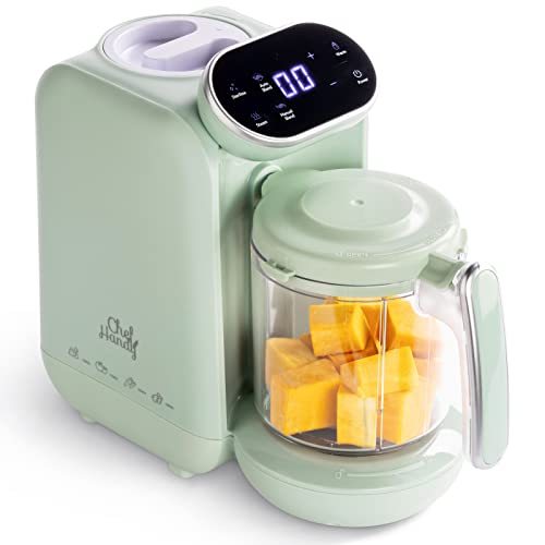 Baby Food Maker | Baby Food Processor with Steaming Basket | Baby Steamer, Blender, and Puree Maker | Milk Warmer Machine | Auto Cooking & Grinding | Touch Screen Control (Green)