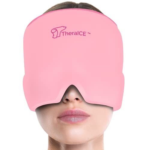 TheraICE Form Fitting Head Gel Ice Cap, Cold Therapy Ice Head Wrap Ice Pack Mask, Cold Cap
