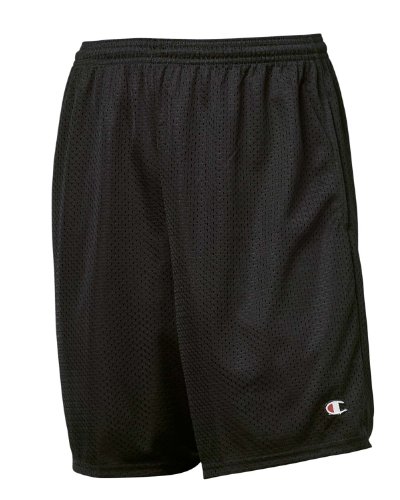 Champion Men's Long Mesh Short With Pockets,Black,LARGE