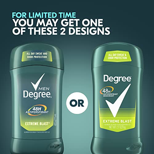 Degree Men Original Protection Antiperspirant Deodorant 48-Hour Sweat & Odor Protection Extreme Blast Antiperspirant For Men 2.7 oz, Twin Pack