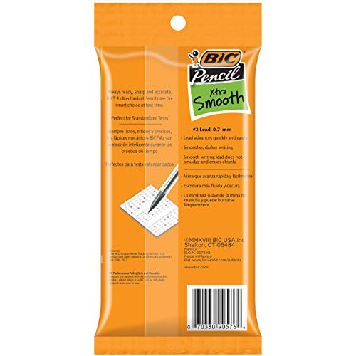 BIC Xtra-Life Mechanical Pencil, Clear Barrel, Medium Point (0.7mm), 10-Count, Packaging May Vary