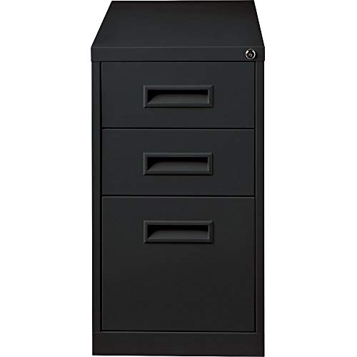Lorell 1-Divider Mobile Pedestal, Box/Box/File, 15 by 19 by 27-3/4-Inch, Black