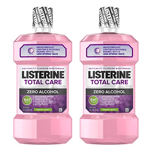 Two bottle of Listerine Total Care Zero Alcohol Anticavity Mouthwash