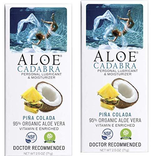 Aloe Cadabra Flavored Personal Lubricant Organic Passion Lube for Women, Men & Couples, Banana Cream 2.5 Ounce