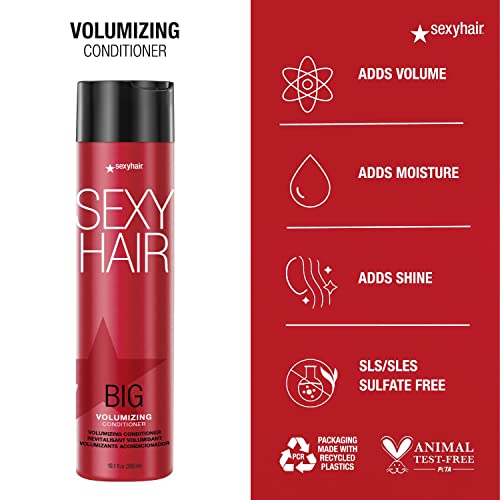 SexyHair Big Volumizing Conditioner, 10.1 Oz | Provides Moisture and Hydration | SLS & SLES Sulfate Free | All Hair Types