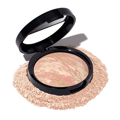 LAURA GELLER NEW YORK Award-Winning Baked Balance-n-Brighten Color Correcting Powder Foundation - Fair - Buildable Light to Medium Coverage - Demi-Matte Natural Finish