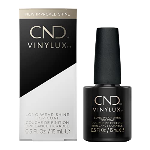 CND Vinylux Long Wear Shine Top Coat, 0.5 fl oz bottle, clear liquid