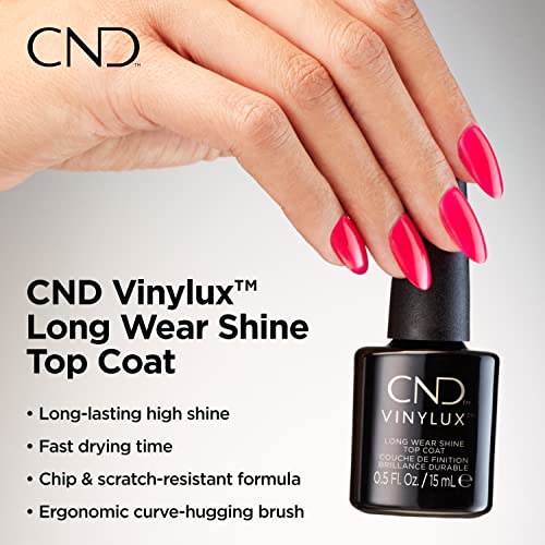 CND Vinylux Long Wear Shine Top Coat, 0.5 fl oz bottle, clear liquid