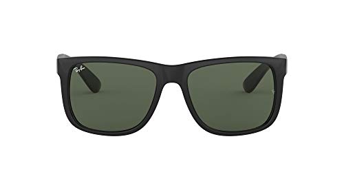 Ray-Ban unisex adult Rb4165 Justin Sunglasses, Black/Green, 55 mm US