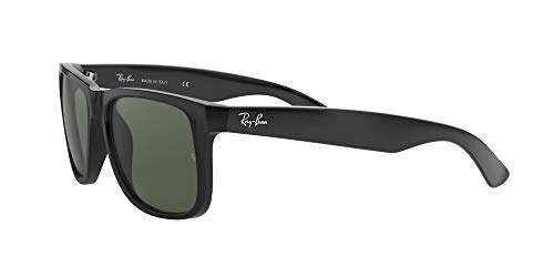 Ray-Ban unisex adult Rb4165 Justin Sunglasses, Black/Green, 55 mm US