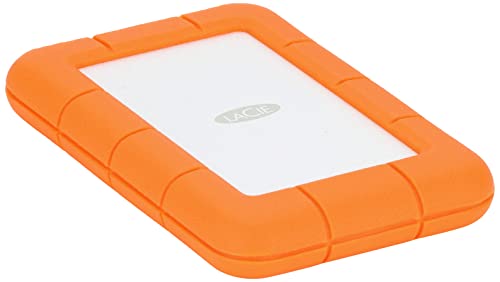 LaCie Rugged Mini 2TB External Hard Drive Portable HDD - USB 3.0 USB 2.0 Compatible, Drop Shock Dust Rain Resistant Shuttle Drive, For Mac And PC Computer (LAC9000298), orange