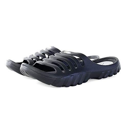 Vertico - Shower Sandals | Slide-On and Comfortable Pool-Side Shoes - Black & Grey (9-10 US)
