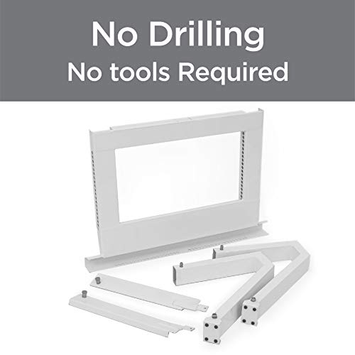 Top Shelf TSB-2438 Universal Heavy Duty Window Air Conditioner AC Support Bracket -Holds Up to 200 lbs., No Drilling or Tools Required, White