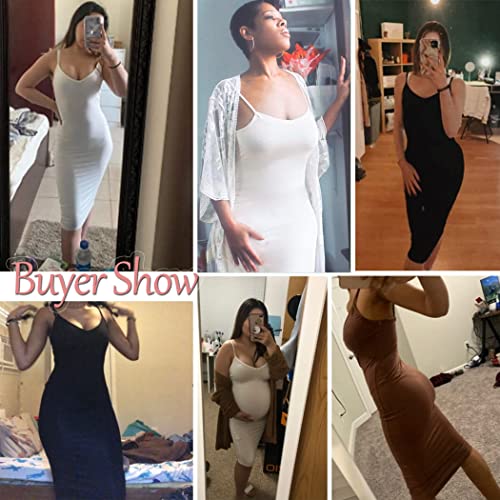 Avidlove Women Full Slips Cotton Blend V Neck Straight Dress Nightwear (nude,XL)