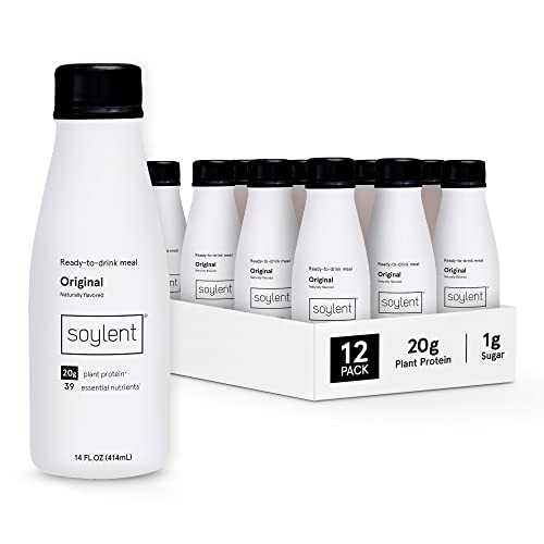 Soylent Plant Based Creamy Chocolate Meal Replacement Shake, Contains 20g Complete Vegan Protein, Ready-to-Drink, 14oz, 12 Pack