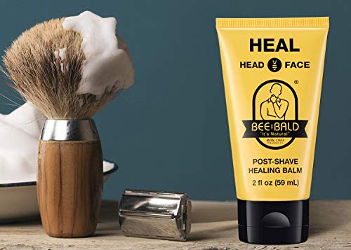 Bee Bald HEAL Post-Shave Healing Balm Immediately Calms & Soothes Damaged Skin, Treats Bumps, Redness, Razor Burn & Other Shaving Related Irritations.