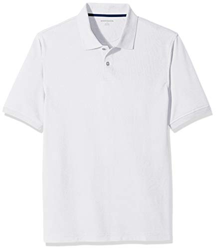 Amazon Essentials Men's Regular-Fit Cotton Pique Polo Shirt, White, X-Large