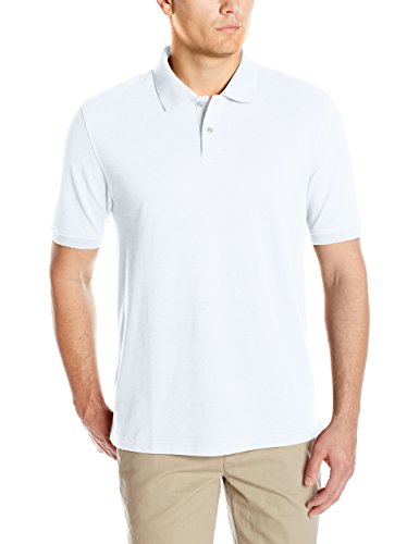 Amazon Essentials Men's Regular-Fit Cotton Pique Polo Shirt, White, X-Large