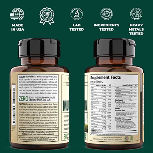 Men's Daily Multimineral Multivitamin Supplement - Vitamins A, C, E, D, B1, B2, B3, B5, B6, B12. Magnesium, Biotin, Spirulina, Zinc. Complete Antioxidant, Energy & Immune Support. 60 Capsules