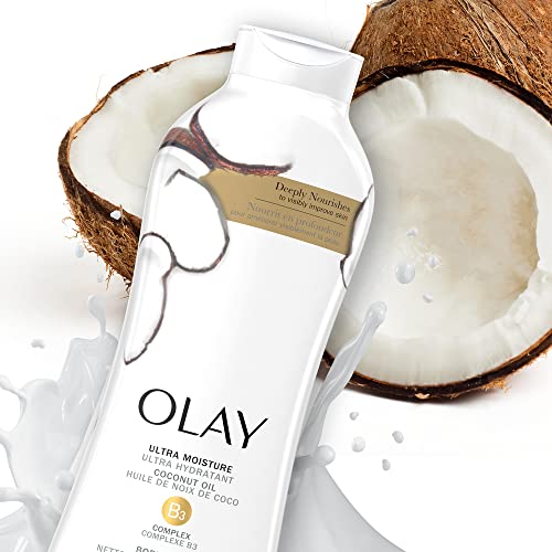Olay Ultra Moisture Coconut Oasis Body Wash, for Smooth and Healthy Looking Skin, 22 Fl Oz (Pack of 4)