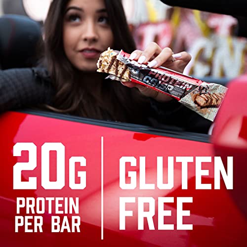 BSN Protein Bars - Protein Crisp Bar by Syntha-6, Whey Protein, 20g of Protein, Gluten Free, Low Sugar, Peanut Butter Crunch, 12 Count