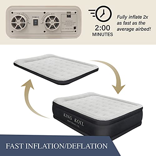Luxury Queen Air Mattress, Double Height Comfort, Built-in Pump