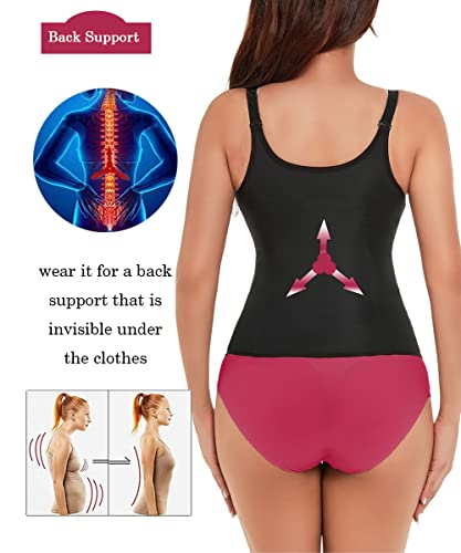 GainKee Clip and Zip Waist Trainer Corset Women Neoprene Workout Sweat Vest Body Shaper (Small, Vest) Black